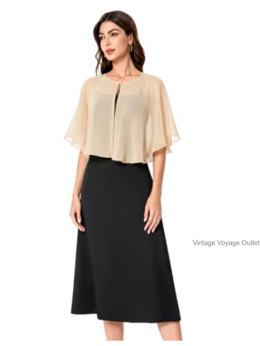 Chiffon Cape Shawl Wrap Lightweight Evening Dress Cover Up